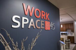 SOUTH SHORE BUSINESS REVIEW - workspace at 45 logo